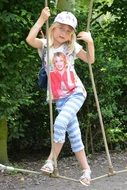 little girl playing outdoors