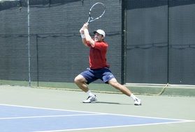 male pro tennis player in game