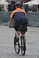 Police agent on bicycle