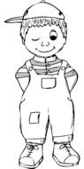 boy winking drawing