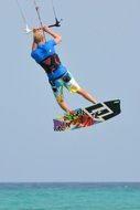 flying kitesurfer