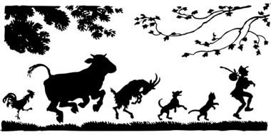silhouette animals drawing