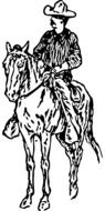painted horseman on a horse in a hat