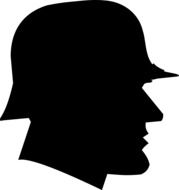 profile of the head of a German soldier during the Second World War