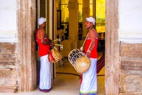 Drummers with a musical instrument