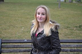 Girl on the bench in park