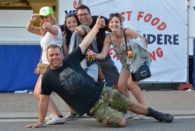 company of friends have fun