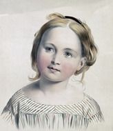 Drawing of the portrait of the pretty girl