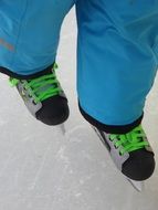 skates with green laces