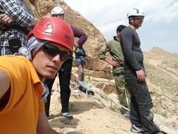 one of the climbers makes a selfie