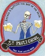 skeleton emblem with glasses of beer