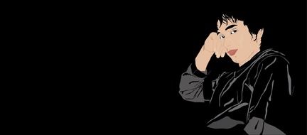graphic male portrait on black background
