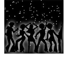 disco dancing people drawing