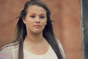 portrait of a cute brunette girl