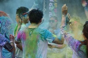 people at a color run festivals