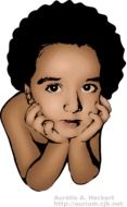 Face of the thinking child clipart