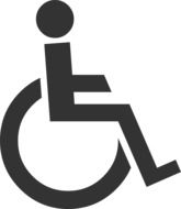 black and white disabled person symbol