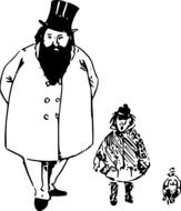 graphic image of father with baby