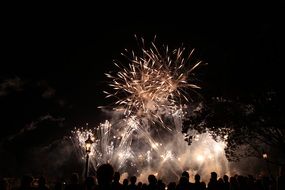 landscape of fireworks in honor of 4th of July