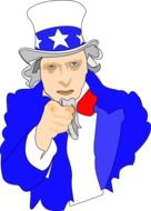painted Uncle Sam with hat