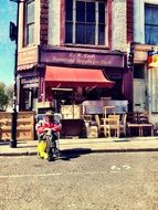 stranger in a chair in the street in London