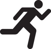 stick man runner silhouette drawing