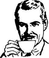 drinking coffee man