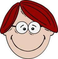 Person with the red hair and glasses, clipart