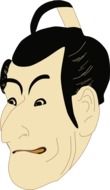 asian man head drawing