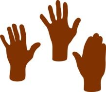 drawn voting hands