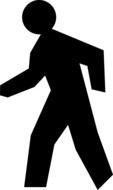 black silhouette of a walking man