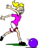 Active girl is playing soccer clipart