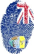 fingerprint in colors of flag of Saint Helena, Ascension and Tristan da Cunha, British Overseas Territories