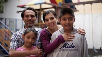 happy family with children