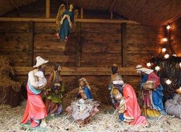 birth of Christ composition of figurines