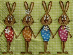 napkins with Easter bunnies