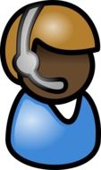 clipart of figurine of a man with headphones