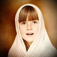 portrait of a girl with a white veil