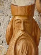 wooden statue of the priest