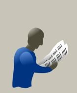 reading newspaper drawing
