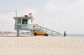 lifeguard tower on the beach in Miami