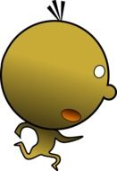 graphic image of a funny running figure