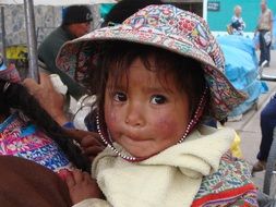 portrait of peru girl's cute face