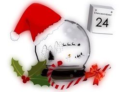 santa claus snow ball drawing