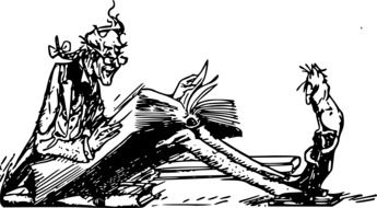 drawing of a man with a book in his hands