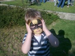 mask face paint batman boy painted