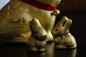chocolate easter bunny rabbit gold foil