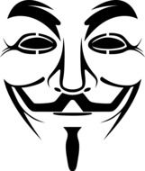 black and white graphic mask of vendetta