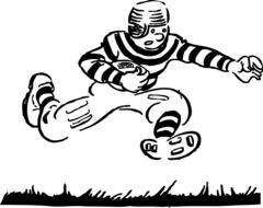 cartoon man runner with ball