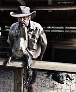 cowboy on crocodile farm